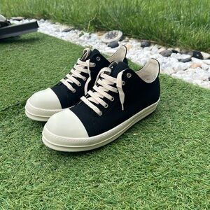 Rick Owens Black and Cream Sneakers